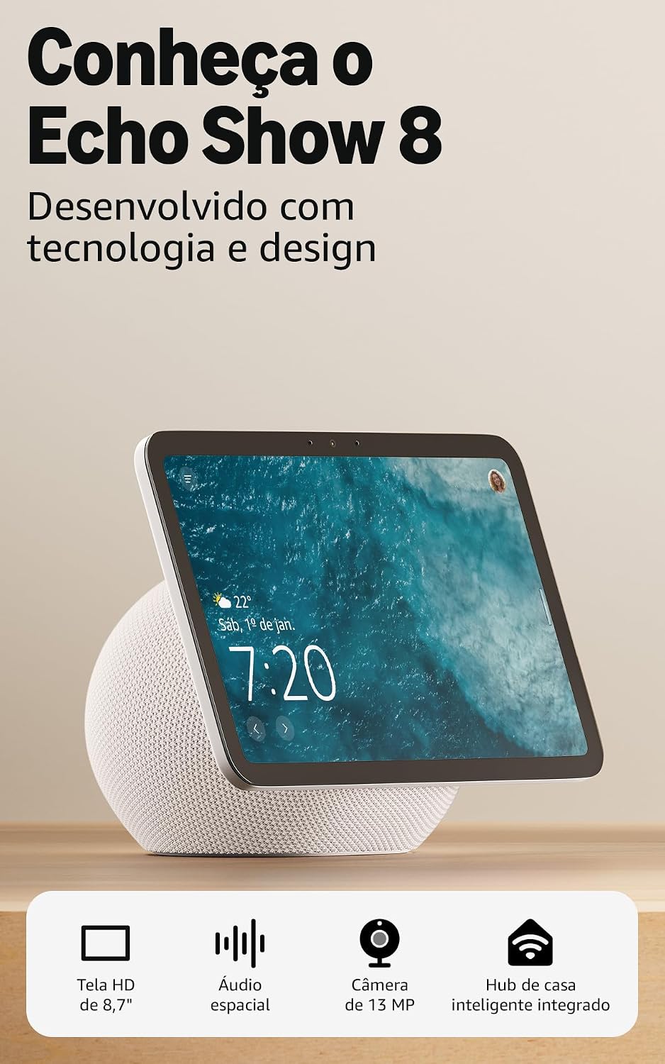 Amazon Echo Show 11 - Smart display Full HD de 11" redesenhado com mais área de visualização, áudio espacial e Alexa, Cor Grafite, com Acesso Antecipado à Alexa+