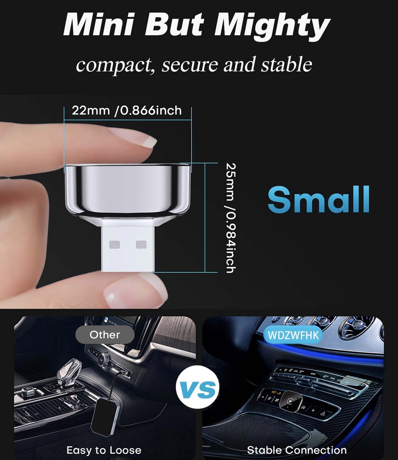 Adaptador CarPlay Sem Fio Compacto