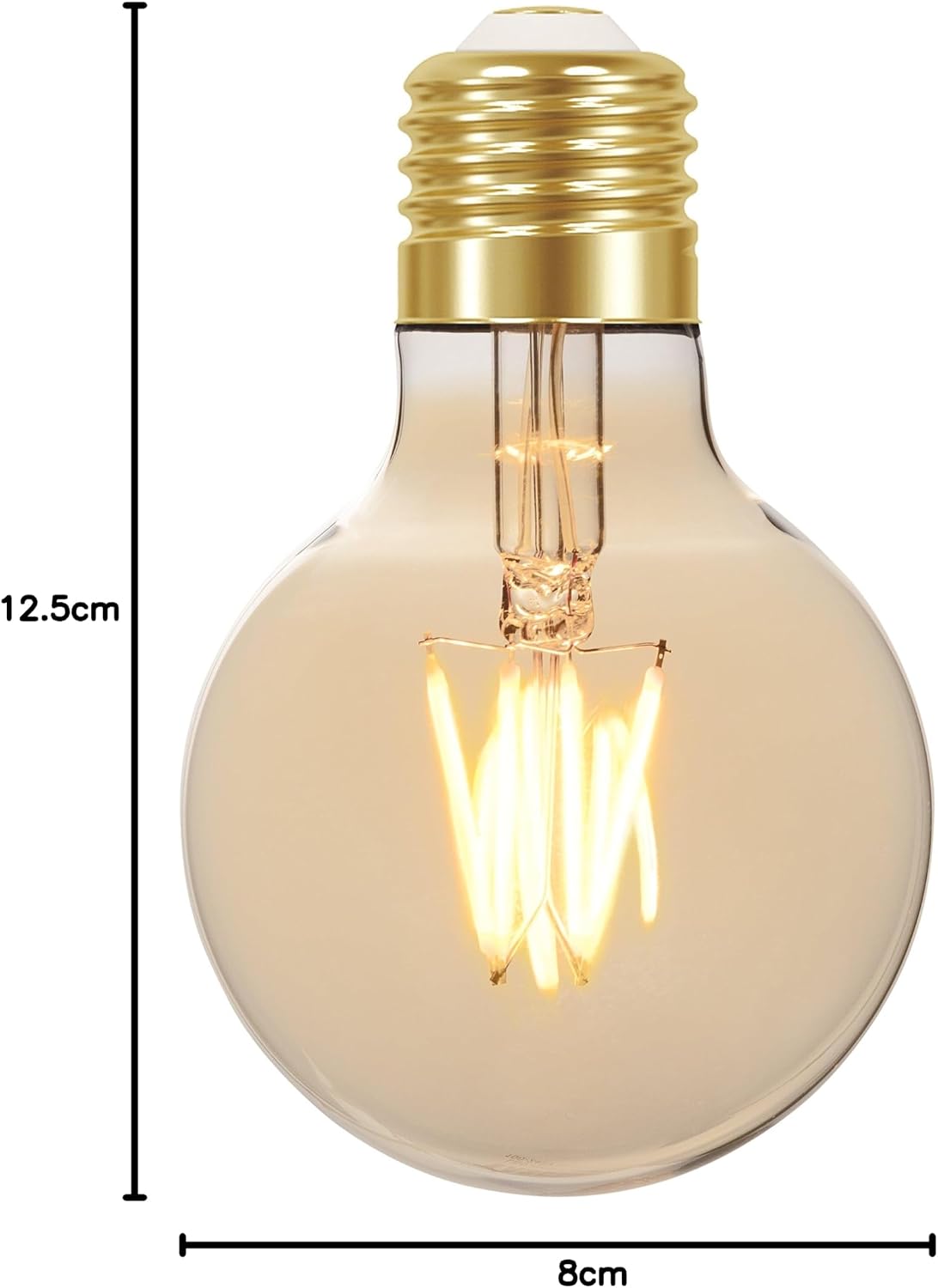 Lâmpada LED Filamento Vintage Globo E27, 4W, Ambar Taschibra G80 11080382 | 11080382