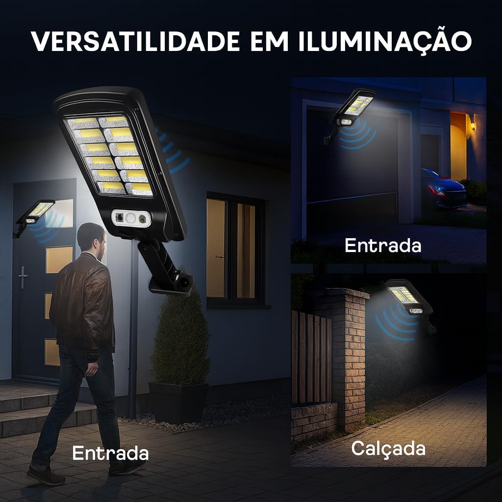 Refletor Solar 200W Ultra Brilhante para Áreas Externas