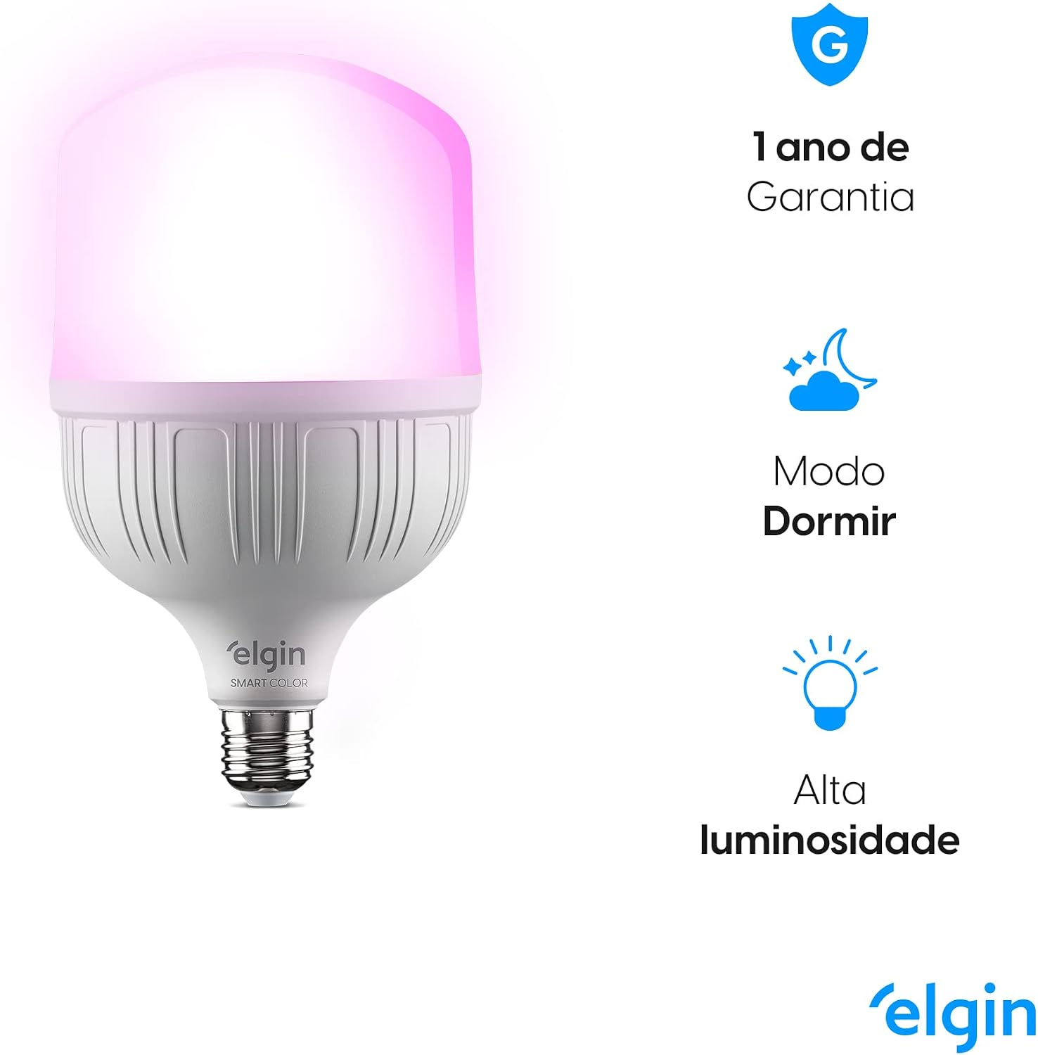 Lâmpada Inteligente Elgin Smart Wi-Fi Casa Inteligente