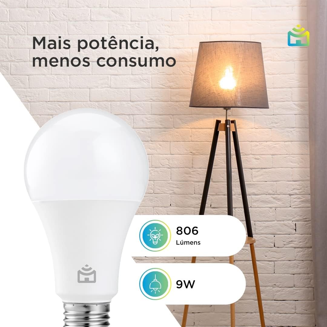 Lâmpada LED Globo Smart Positivo 9W RGB Wi-Fi Compatível com Alexa