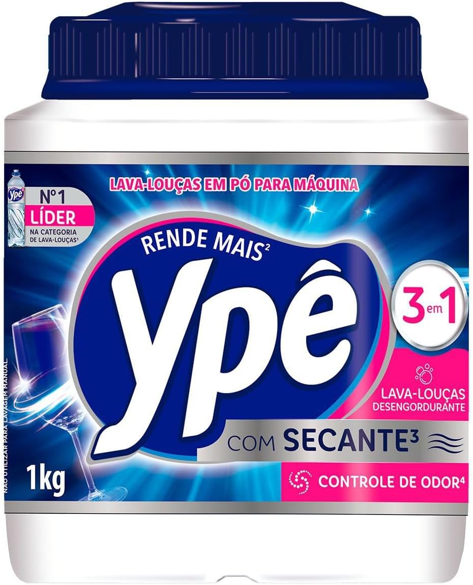 Detergente para Lava-Louças Ypê 3 em 1 com Enzimas e Oxigênio Ativo