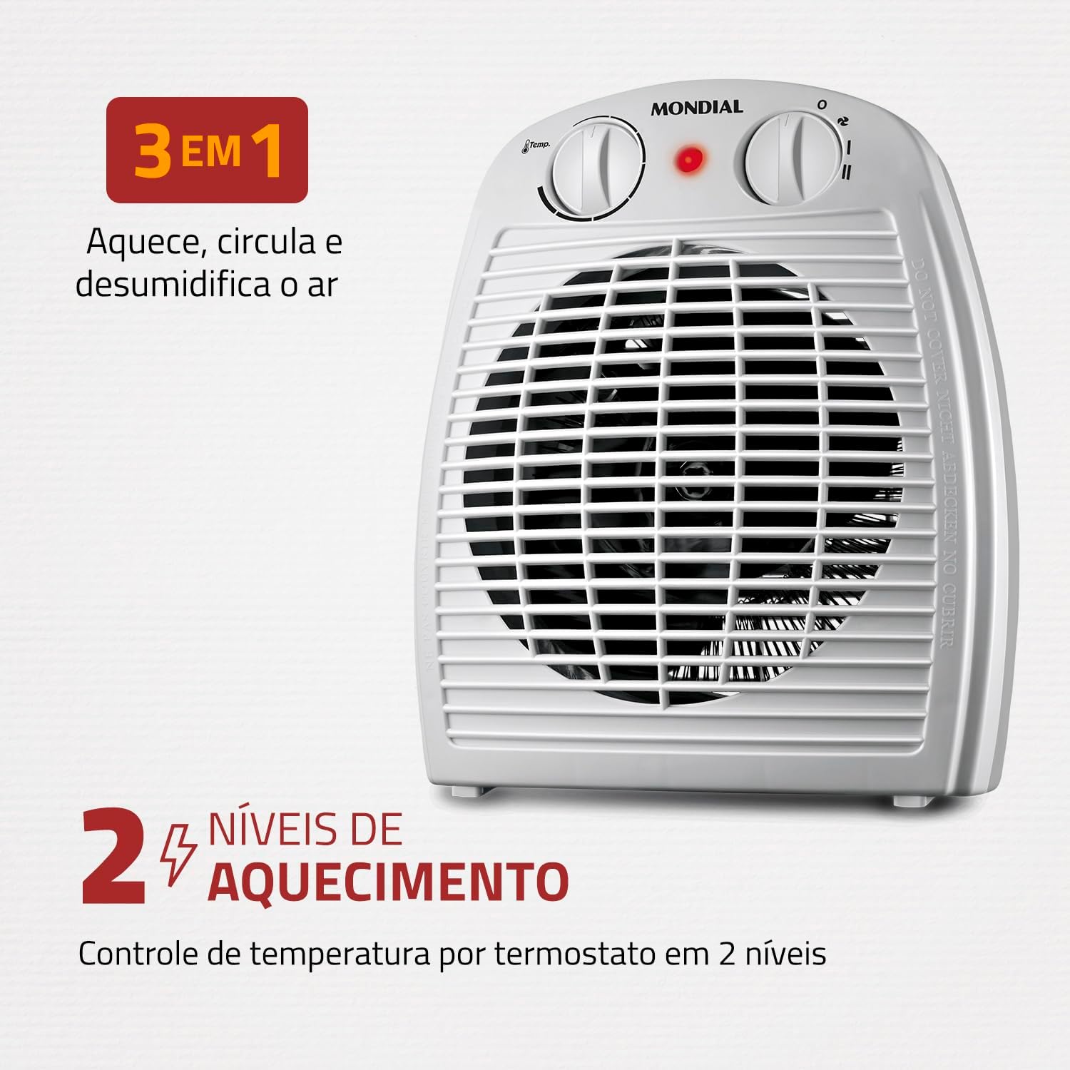 MONDIAL Aquecedor A Ar, Cinza/Branco, 1500W, 110V - A-08