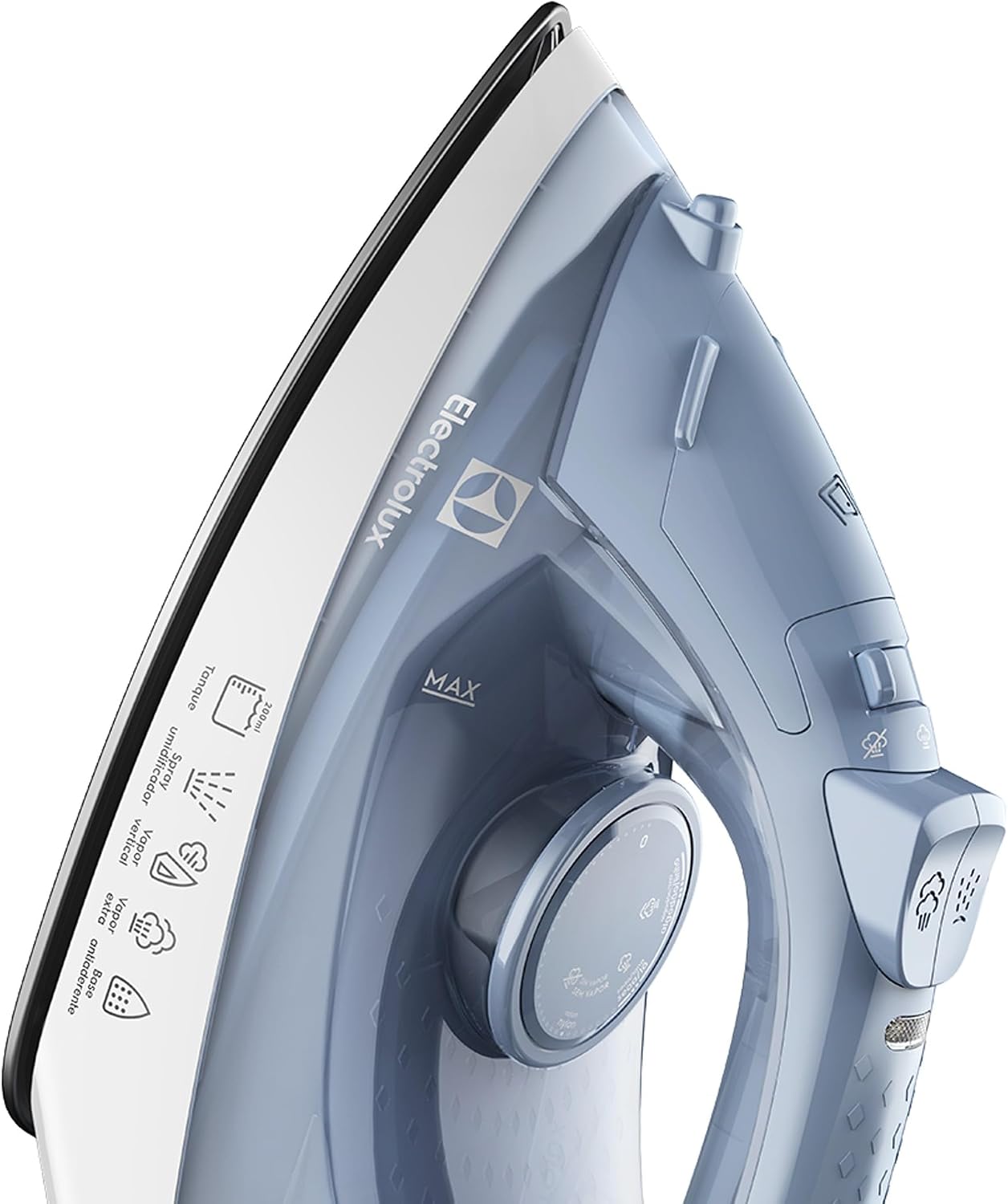 Ferro de passar seco e vapor Electrolux base antiaderente vapor vertical extra 1200W cabo 1,35m azul ESI10 127v