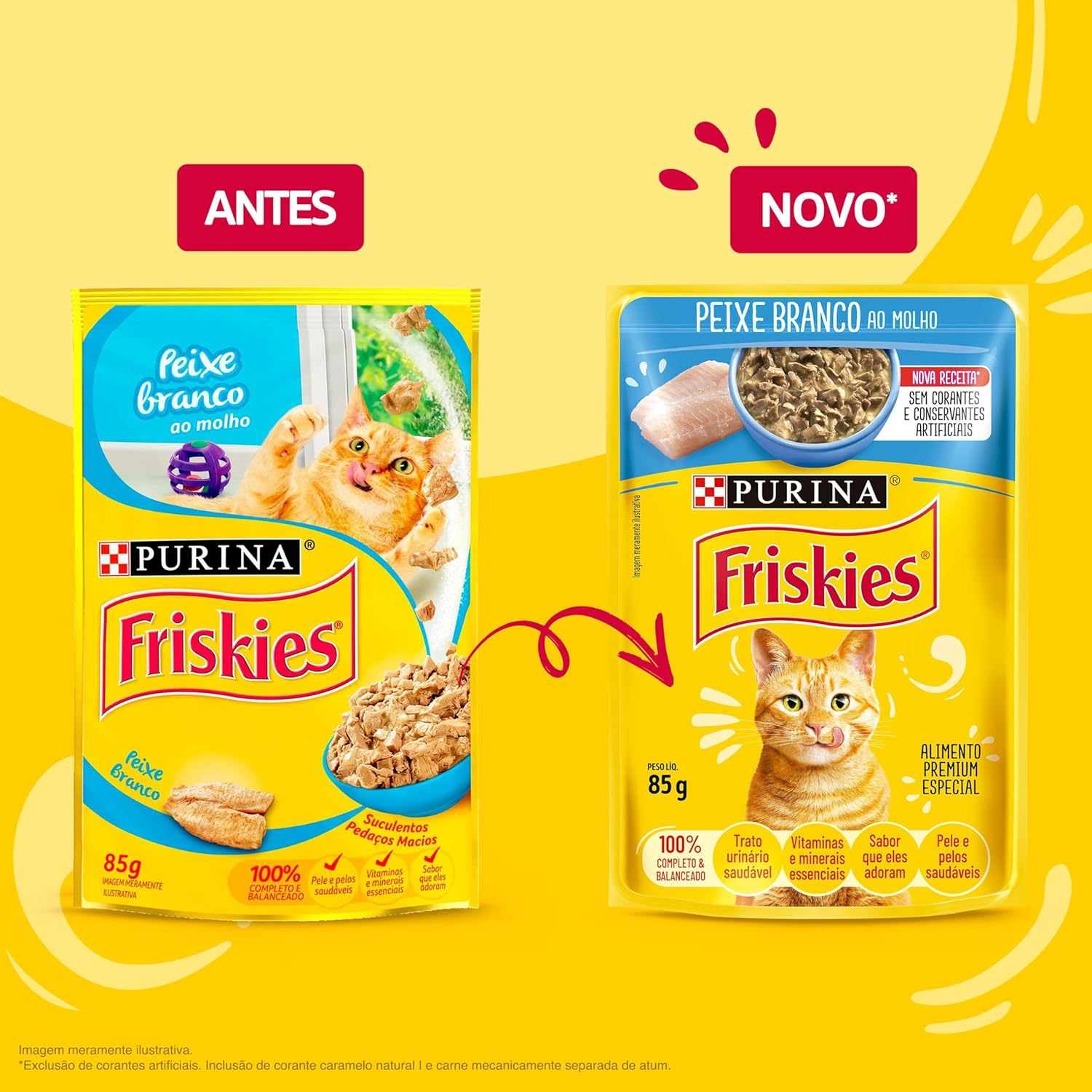 Ração Úmida Friskies Peixe Branco ao Molho para Gatos Adultos