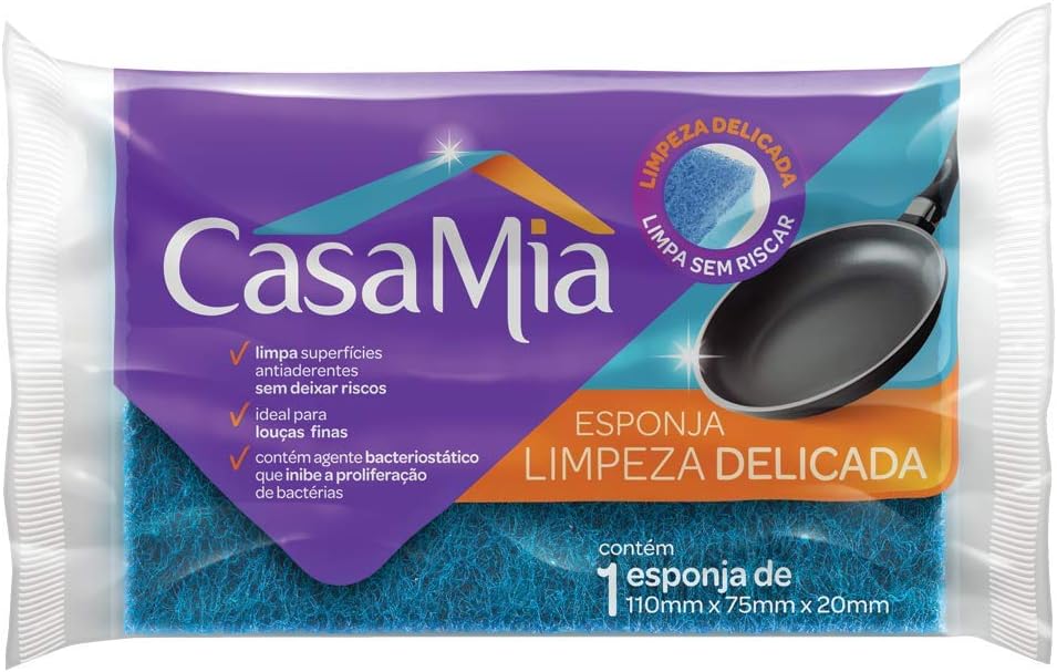 Esponja Limpeza Delicada, 117001AZ, CasaMia, 1 unidade