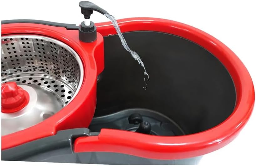 Powermaid Mop Giratorio Pro - Dois baldes com Centrífuga de Aço Inox - Balde de Enxague com 7L