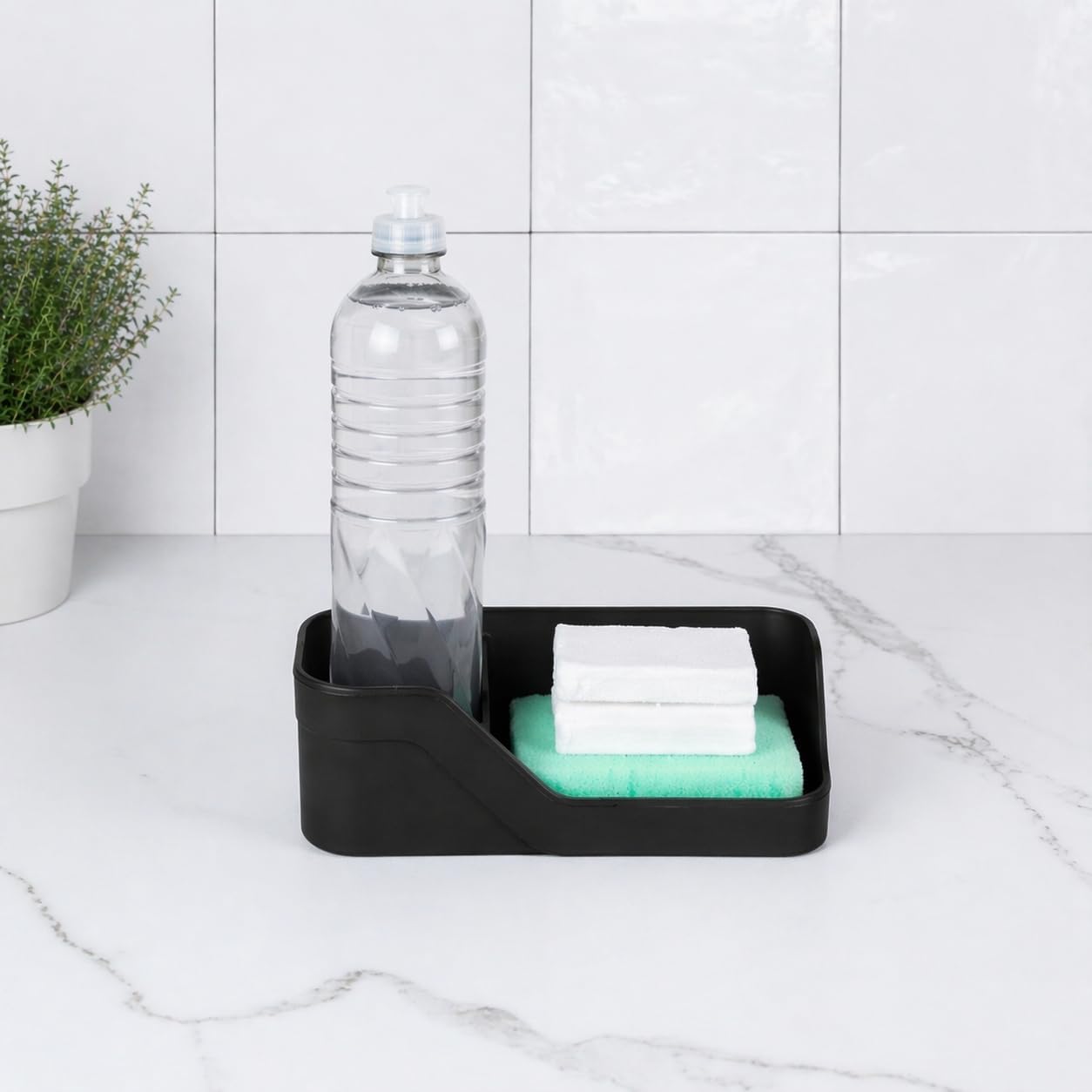 Ou Organizador de Pia Compacto Preto Linha Trium