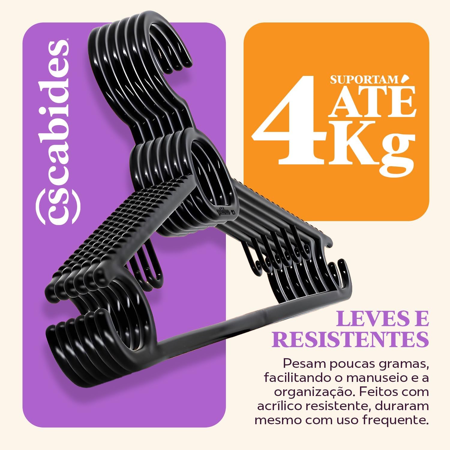 Kit 20 Cabides Adulto Preto Antideslizante Reforçado | Cabide Resistente Para Roupas Pesadas Calças Camisetas | Contém Porta Gravata, Cinto e Lenço,Camisas, Ternos Gancho para Vestido | CSCABIDES