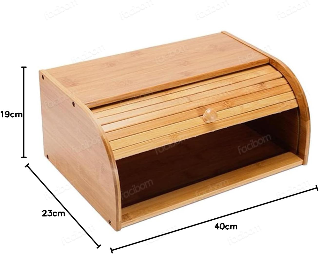Mimo Style Porta Pães Com Tampa Retrátil, Feito Inteiramente de Bambu Ecokitchen. Perfeita Para Armazenar Pães, Bolachas e outras coisas. Resistente, Durável e 100% Ecológica