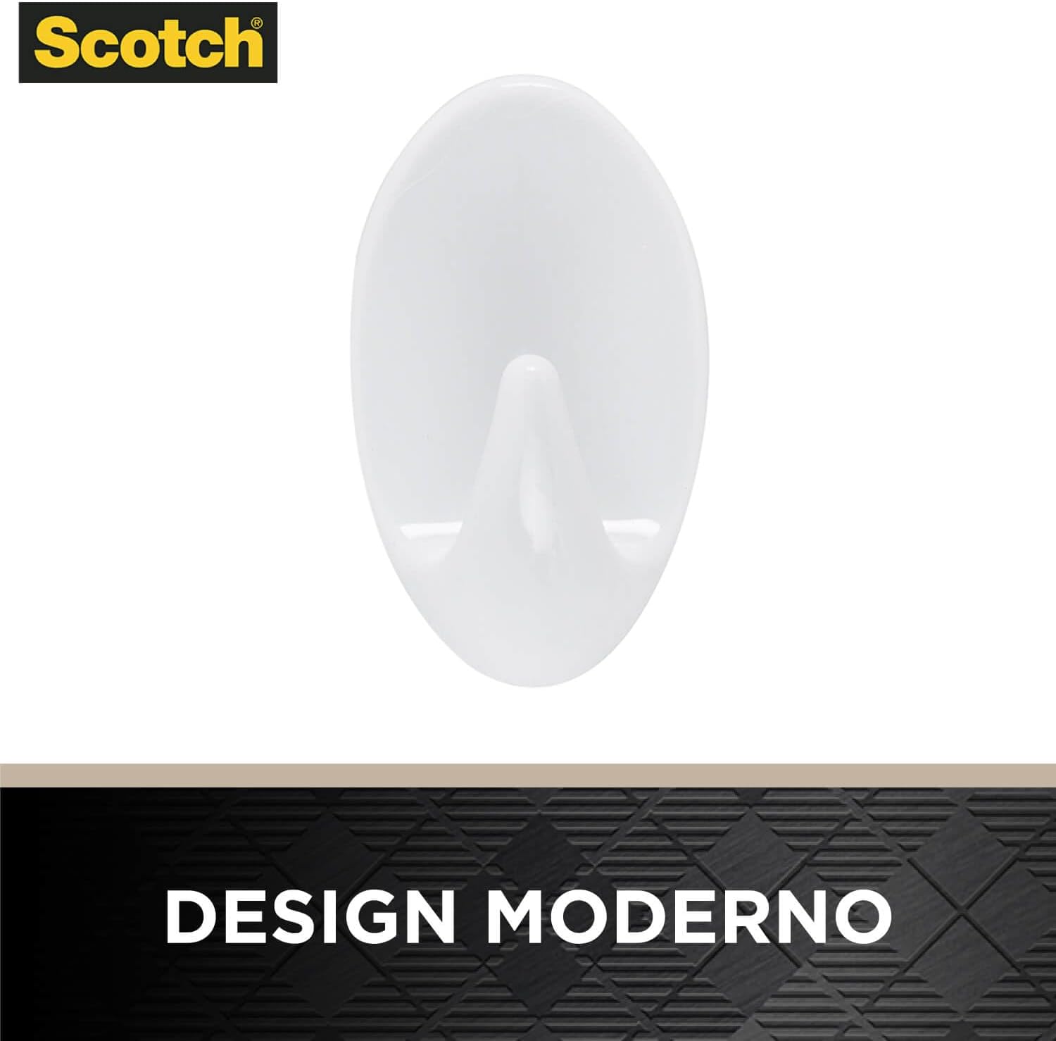 Scotch, 3M, Gancho Adesivo, Fixação Permanente, Sem Furos, Branco, 3 unidades