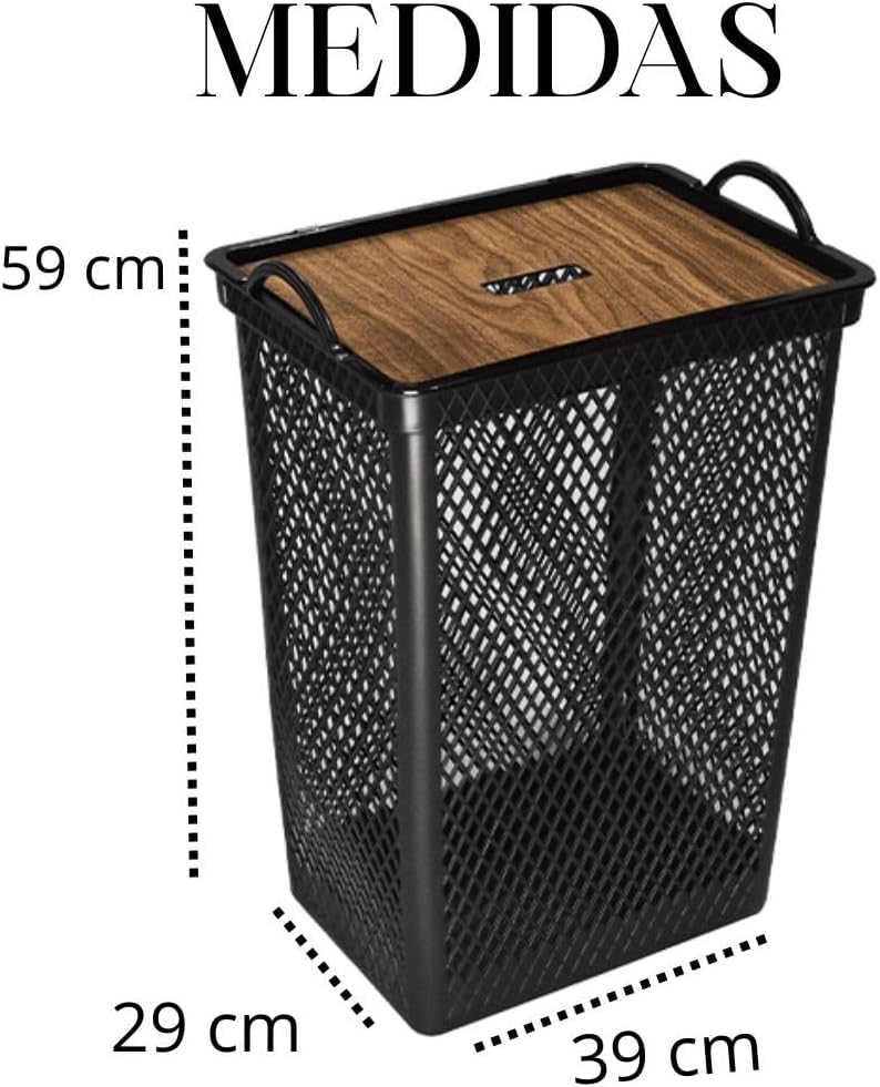 Arqplast, Cesto De Roupas Multiuso Telado Com Tampa Basculante 49 Lts