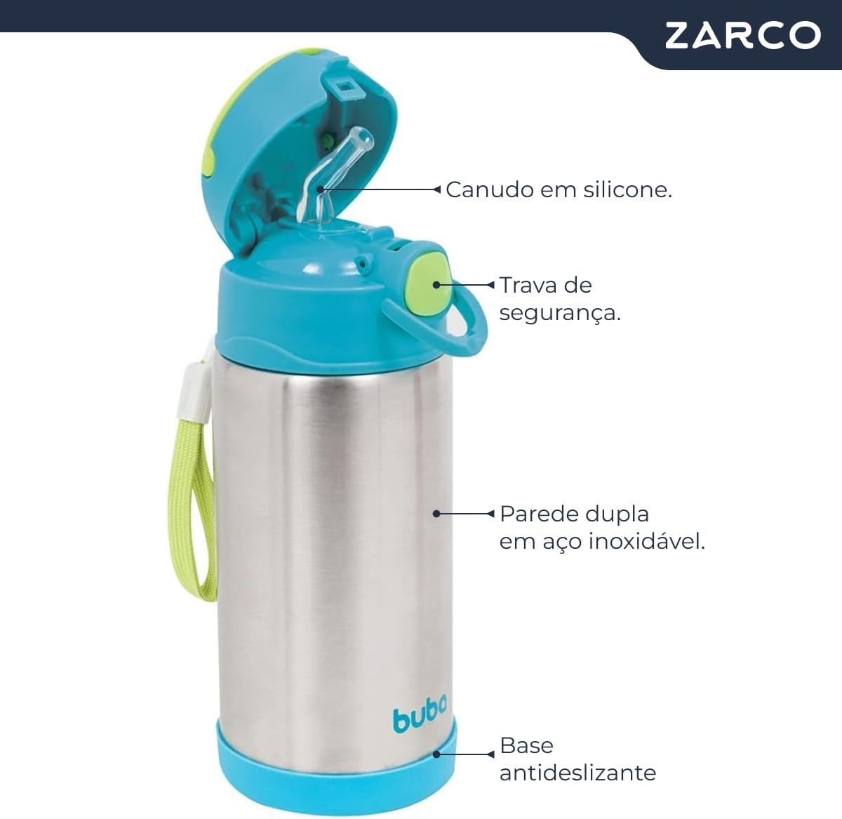 Garrafa Térmica Parede Dupla Inox com Trava de Segurança