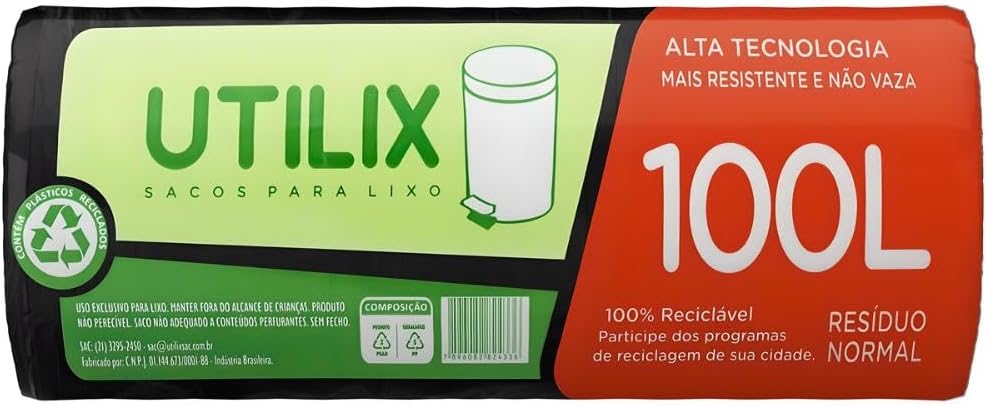 Saco de Lixo Reforçado 75x105cm com Plástico Reciclado