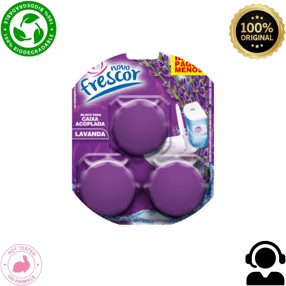 Bloco Sanitário Triplo para Caixa Acoplada 45g (Roxo - Lavanda)
