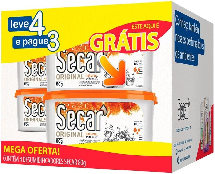 Desumidificador Secar Leve 4 Pague 3 6x4x80g