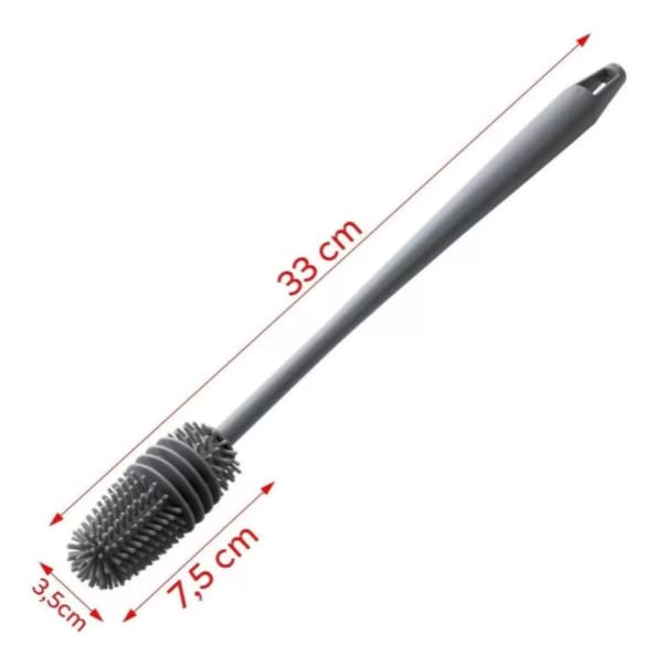 Escova de Limpeza com Cerdas de Silicone e Cabo Longo