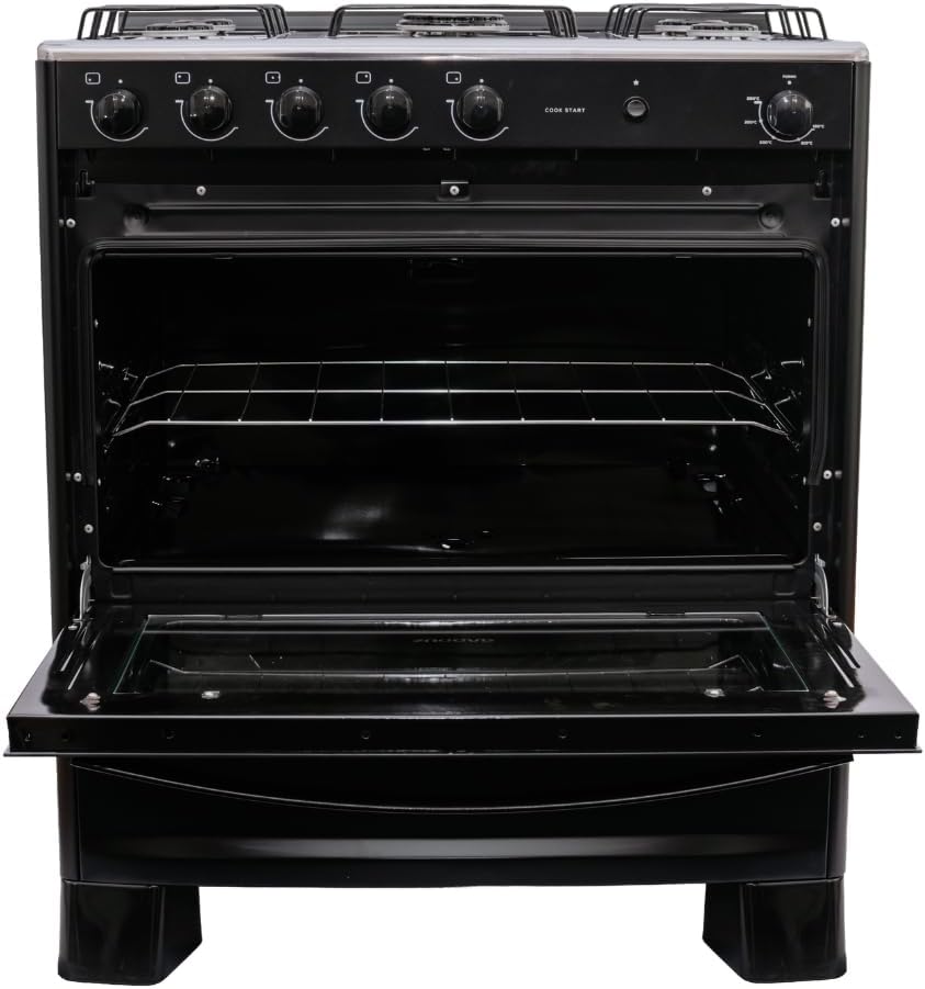 SUGGAR FOGÃO COOK START PRETO MESA INOX 5 BOCAS 2 QUEIMADORES FAMÍLIA ACENDIMENTO AUTOMÁTICO FGICS520PT