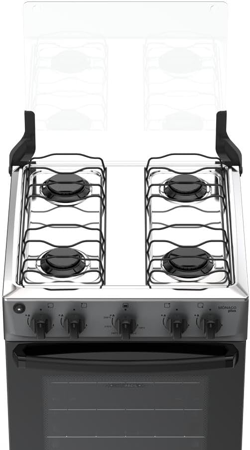 Fogão com Grade Deslizante, Acendimento Automático e Forno Limpa Fácil
