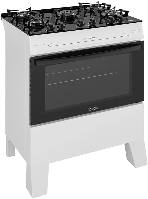 Fogão Itatiaia 5 Bocas Electra Glass Plus Branco Bivolt