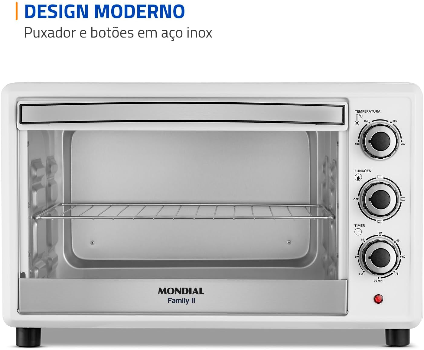 MONDIAL Forno Elétrico 42L Family II, Branco/Inox, 1600W, 220V - FRN-42-W