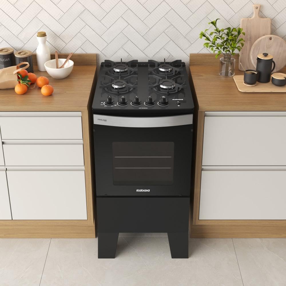 Cooktop a Gás 4 Bocas Mesa de Vidro Temperado com Acendimento Automático