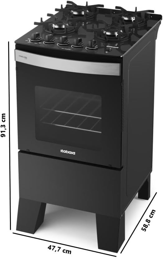 Cooktop a Gás 4 Bocas Mesa de Vidro Temperado com Acendimento Automático