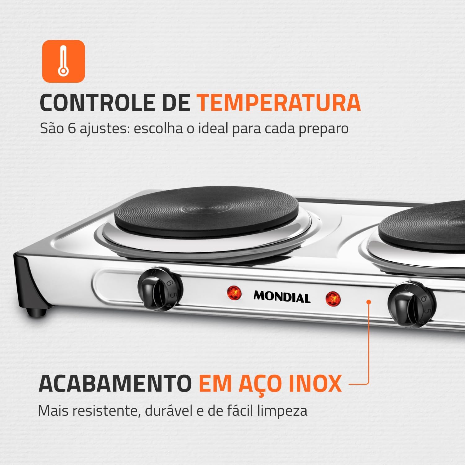 Fogareiro Elétrico Duplo 2000W Portátil