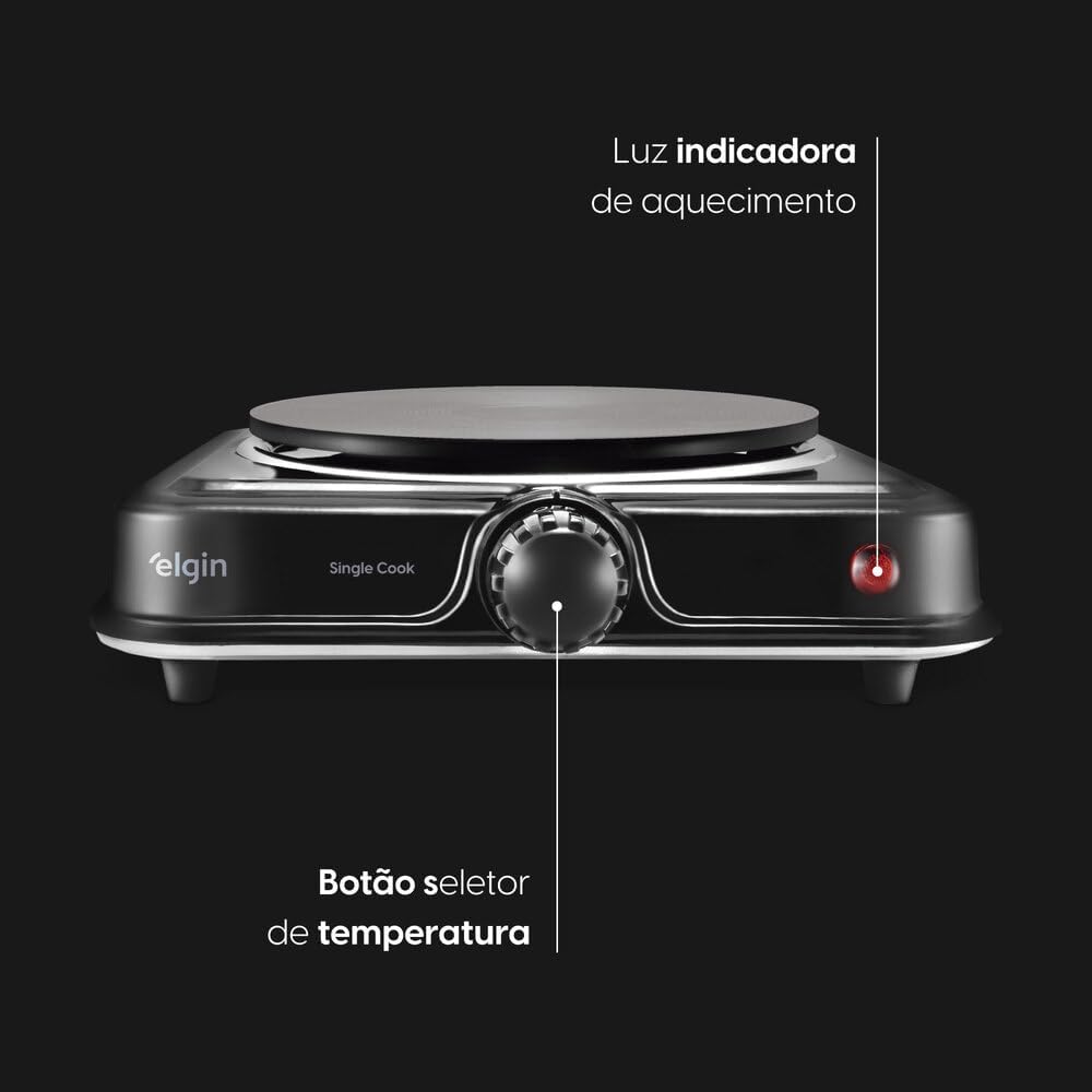 Fogão Elétrico Portátil Cooktop Elgin Single Cook 1 Boca - 220V