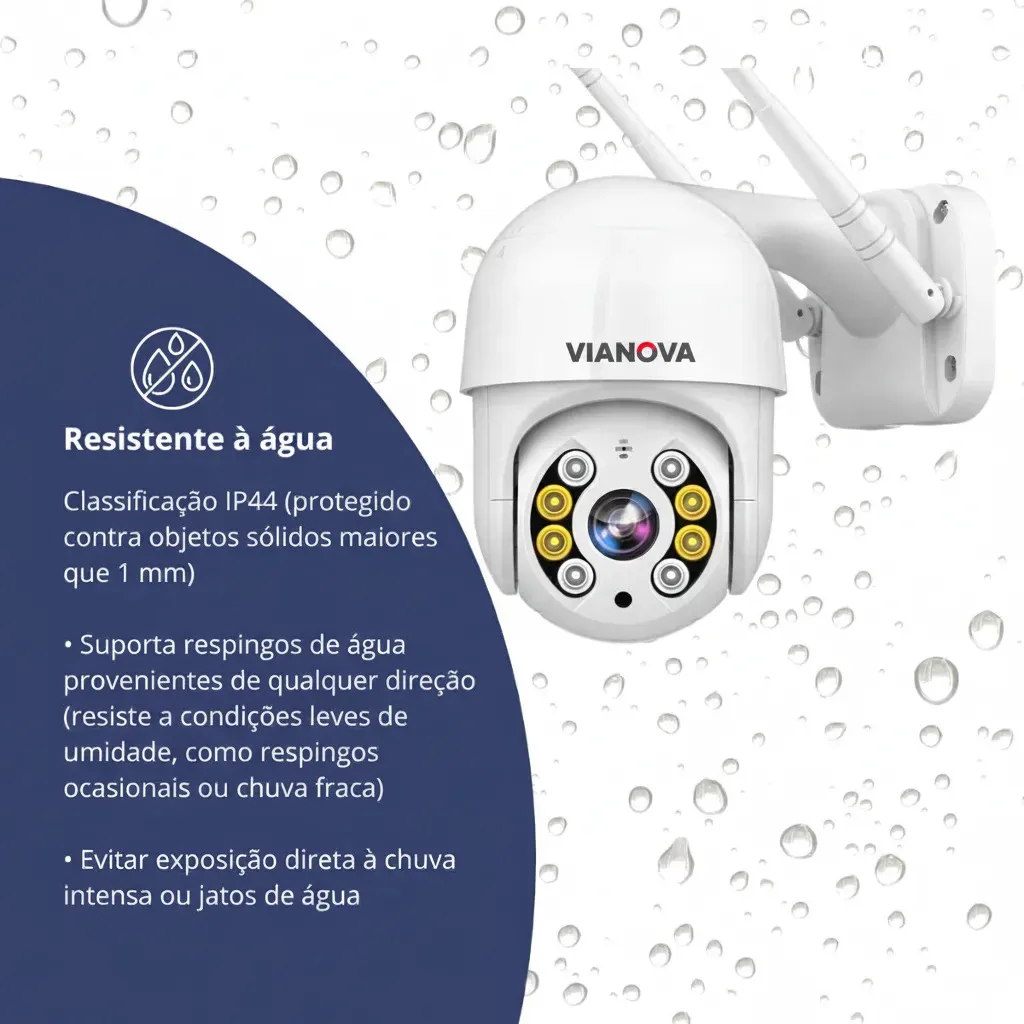 Camera Segurança Wifi Yoosee Mini Dome Full Hd Vianova Branco - Bivolt 110V/220V