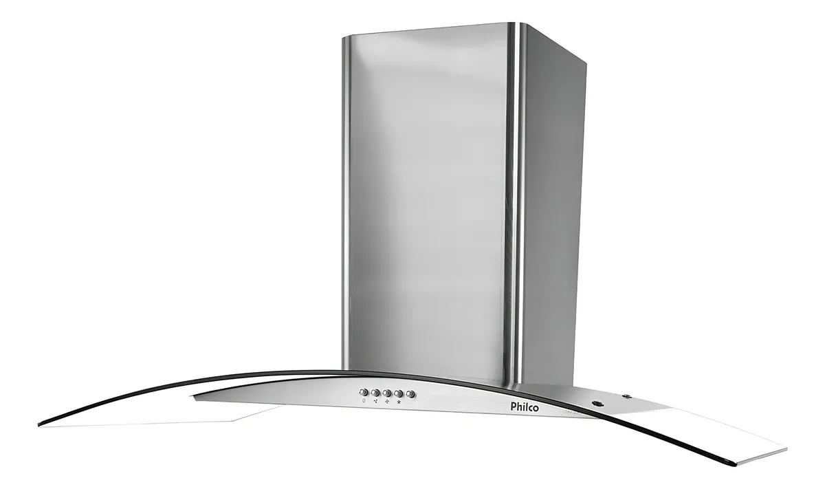 Exaustor Depurador de Cozinha Philco Glass PCO90G aço inoxidável de parede 90cm x 35.3cm x 50cm prateado - Bivolt 110V/220V