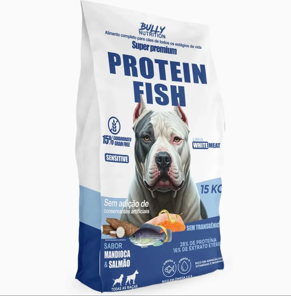 Ração Protein Fish 15kg + Suplemento Bully Protein 1,2kg