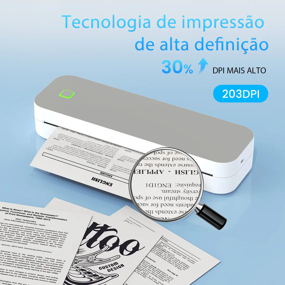 Impressora Portátil Ablemark A4 sem Tinta Com Bluetooth