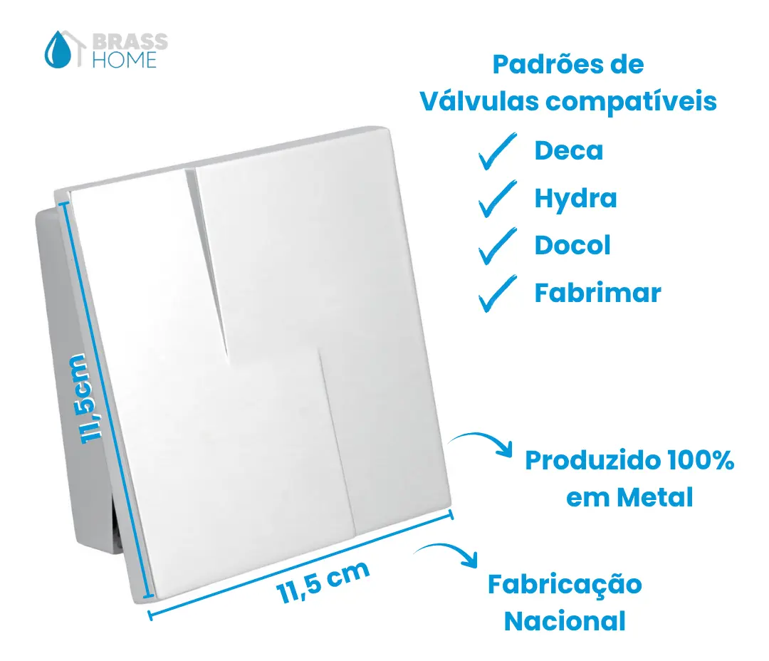 Kit 2 Acabamento Válvula De Descarga Metal Cromada Abstra