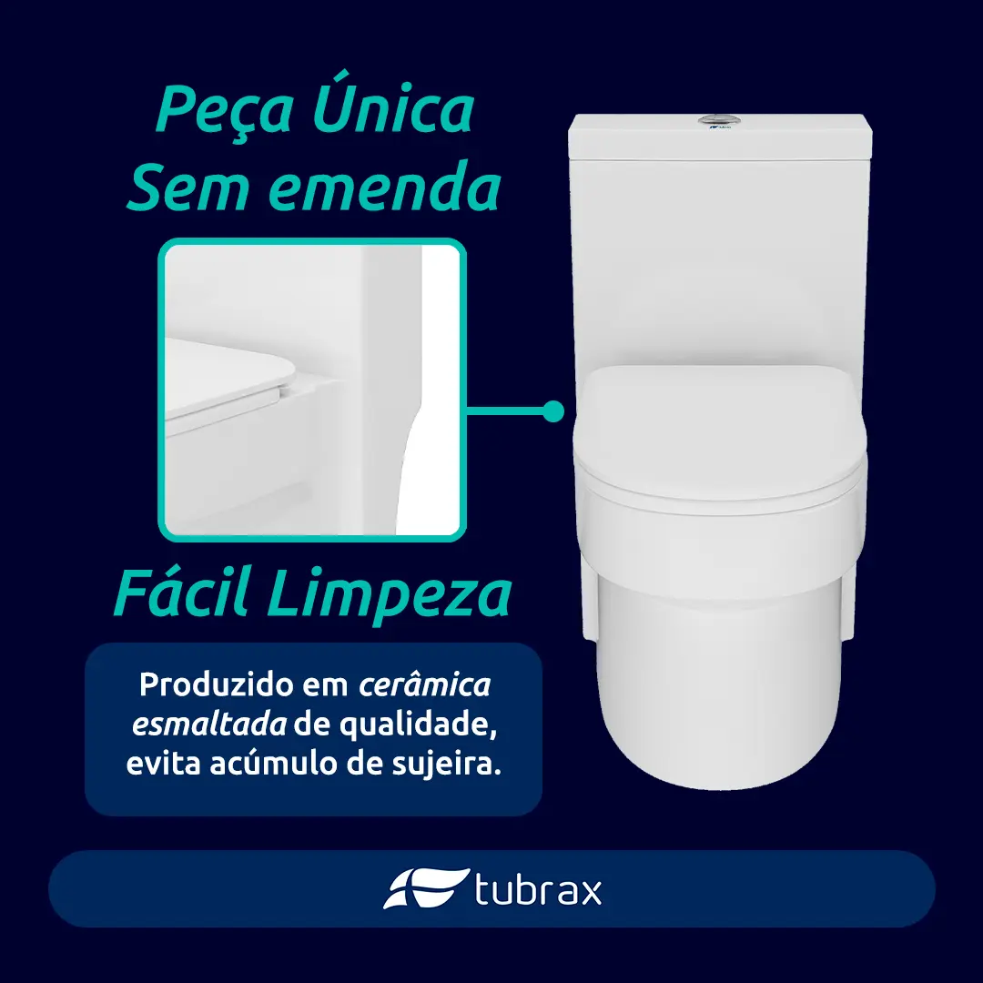 Vaso Sanitário Monobloco Caixa Acoplada Privada Completo Cor Branco