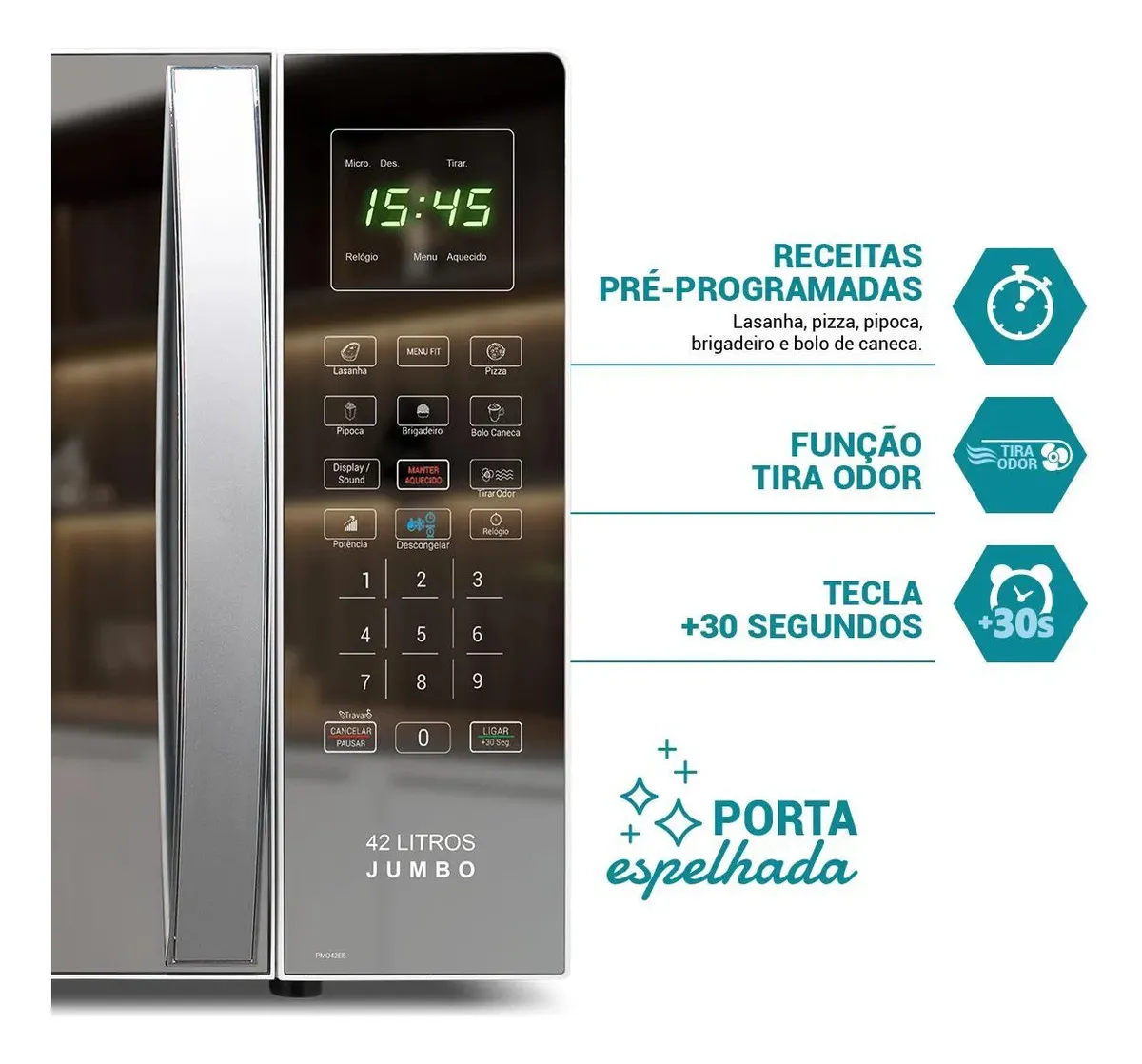 Micro-ondas Philco 42L 1560W - Bivolt 110V/220V