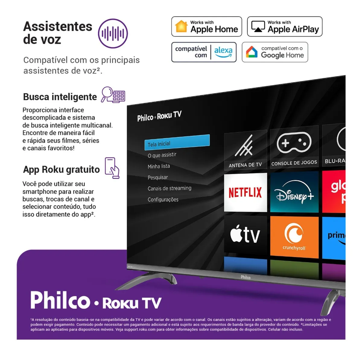 Smart Tv 32 Philco Roku Tv Dolby Áudio Hdr10 P32crb