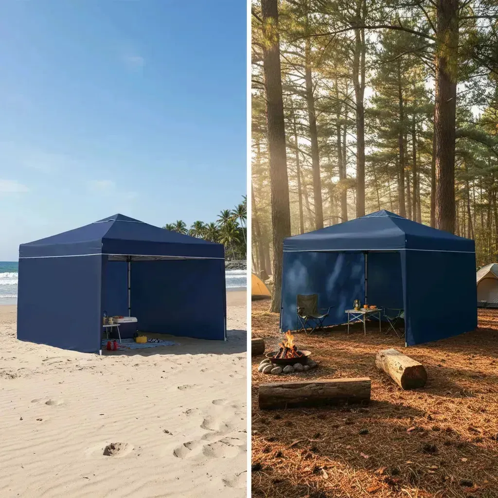 Gazebo Tenda Barraca Articulado Alumínio 3x3m + 3 Paredes Azul
