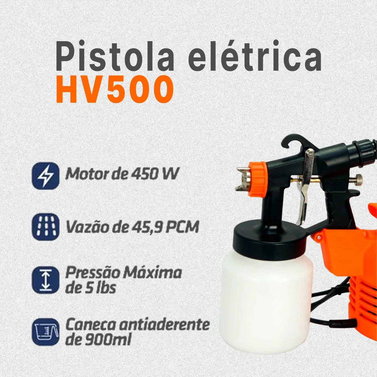 Pistola Pintura Paredes C/ Sistema Hvlp Motor De 450w Intech