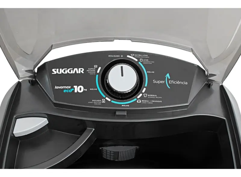 Tanquinho Lavamax Eco Suggar 10kg Preto Suggar - Bivolt 110V/220V