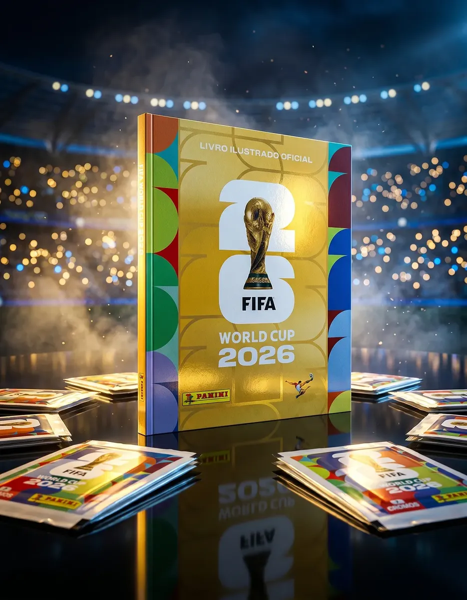 Album Dourado Capa Dura Ouro + 140 Figurinhas Copa Do Mundo
