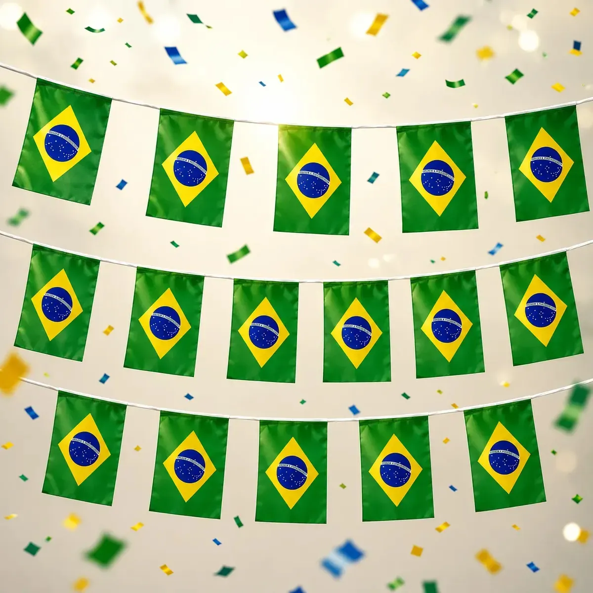 Kit 50/80 Metros Bandeirinhas Varal Brasil Copa Do Mundo2026