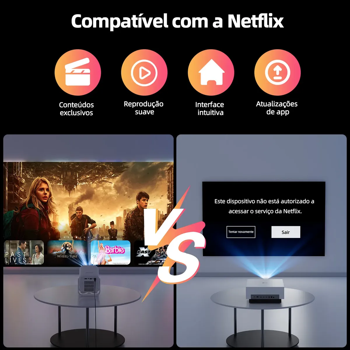 Projetor Bettdow Ac1066 Para Netflix Chatgpt 350ansi